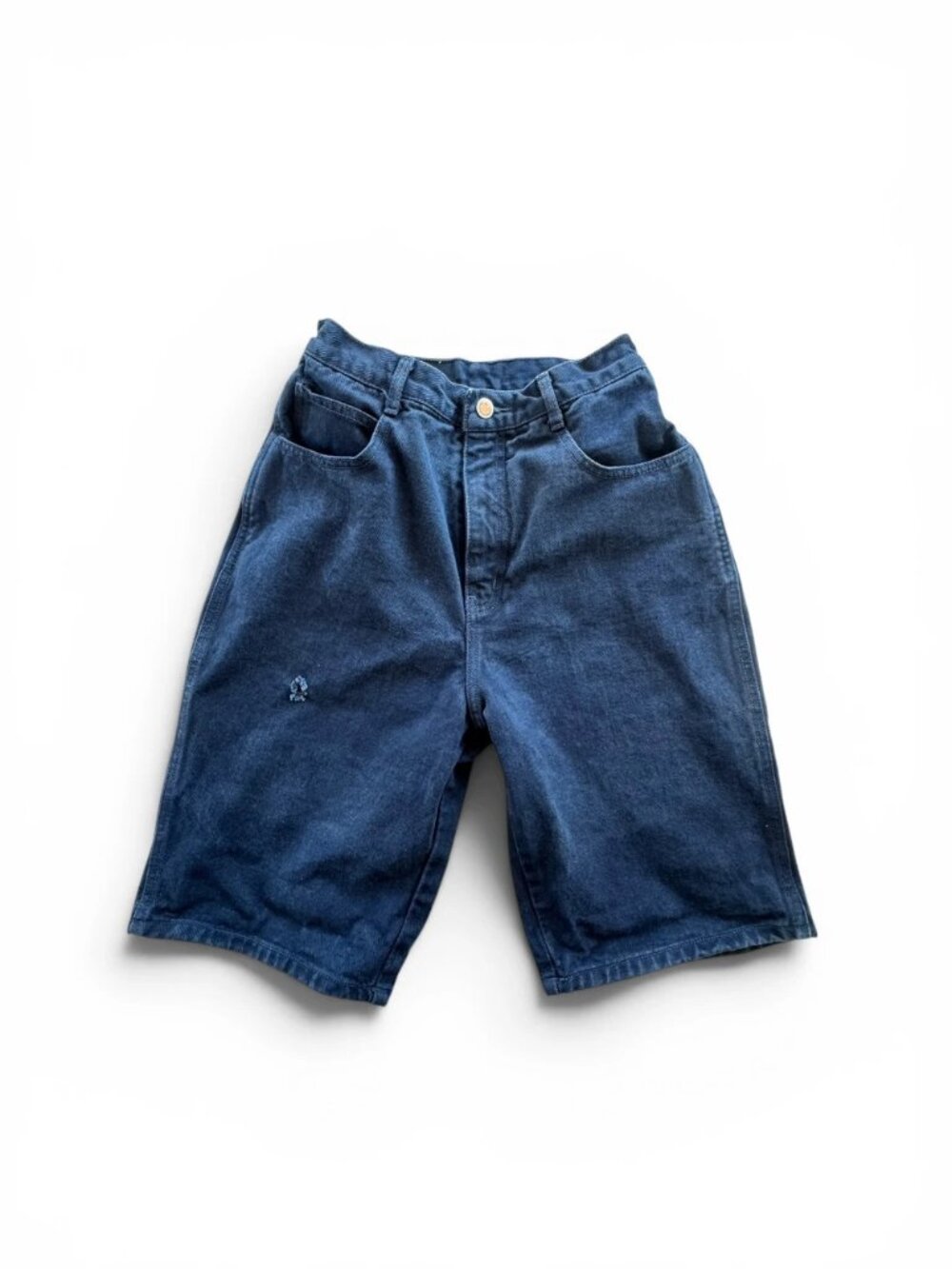 Vintage 90s Authentic 1939 High Waisted Denim Long Shorts Blue 5/6